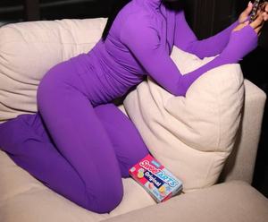 Viviblook Z1231ST01 Women's Set Standing Collar Zipper Finger Sleeves Top Casual Pants <b>Headband</b> Three Piece Set - Product Image 2