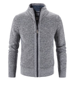 <span class=keywords><strong>Cardigan</strong></span> in maglia calda con Zip <span class=keywords><strong>blu</strong></span> <span class=keywords><strong>scuro</strong></span> di alta qualità per uomini giacche alla moda taglie forti con decorazione motivo per l'inverno - Product Image 2
