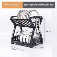 Égouttoir à vaisselle de cuisine, support de rangement de vaisselle de table, conteneurs simples à double étagère organisateur