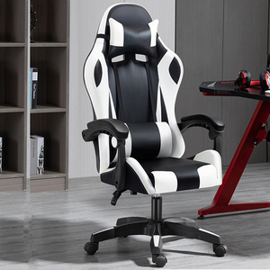 <span class=keywords><strong>Fauteuil</strong></span> réglable au <span class=keywords><strong>design</strong></span> moderne en cuir PU à base de nylon <span class=keywords><strong>Fauteuil</strong></span> de jeu inclinable pivotant pour gamers de course - Product Image 2