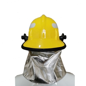 Casque de pompier jaune de type V avec visière et protège-nuque, suspension à 6 points sans fentes pour la sécurité en lutte contre les incendies - Product Image 2