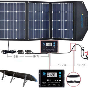 ACOPower 240W โมโนคริสตัลไลน์แผงโซลาร์เซลล์แบบพับได้ ProteusX 20A ตัวควบคุมการชาร์จ HT-PVM20AH แบบพกพาเป็นมิตรกับสิ่งแวดล้อมสีดำเอซีโอพาวเวอร์ - Product Image 1