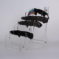 Support de présentation pour couteaux, porte-couteaux pour 6 couteaux, présentoir de table en acrylique pour couteaux de survie, d'extérieur, EDC, mini-couteaux, poignards