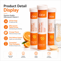 Tablet Effervecent Vitamin C & A & E 1000mg Liposomal Khusus Remaja, 20 Tablet/Botol, 2 Kali Sehari (OEM)