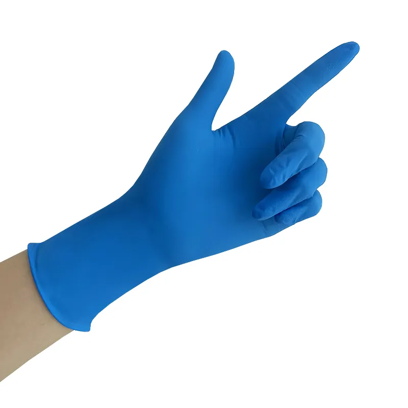 Einweg-Lebensmittelqualität sicheres Tattoo BBQ mechanische Reinigung 4 g Einweg-Nitril-Tiebblau-Handschuhe für die Untersuchung