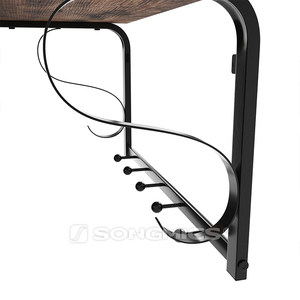 Shelf Hooks Coat Hook Rack VASAGLE Industrial Coat Rack Shelf Wall Mounted Coat Hooks Shelf With Hanging Rail 5 Metal Removable Hooks And Storage Shelf