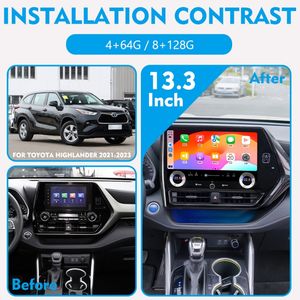 Lecteur DVD de voiture Android 13 Highlander 2022-2023, stéréo 360, GPS, connexion USB, 4G, lecture, unité principale Android pour Toyota - Product Image 5