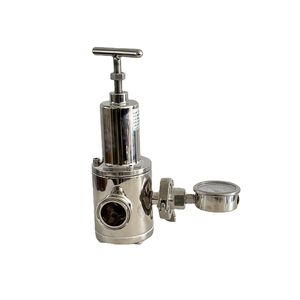วาล์วควบคุมสแตนเลสแบบสุขภัณฑ์ ปลายแบบ Tri-Clamp พร้อมเกจวัด ด้ามจับแบบตัว T 304 316L แบบลดแรงดัน - Product Image 4