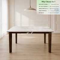 Table à manger de luxe OKAY Furniture avec plateau en pierre frittée et pieds en bois massif pour la salle à manger à domicile