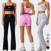 Ensemble soutien-gorge de sport yoga haute performance et short cycliste pour femme – Respirant, séchage rapide, antibactérien, extensible, en Spandex et Nylon élastique