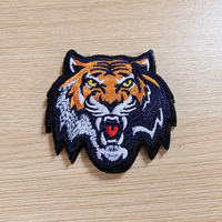 Patchs brodés Tigre à dents de sabre en toile écologique, motif Bête de la forêt, avec fixation auto-agrippante en résine, inaltérables, haute qualité, personnalisés