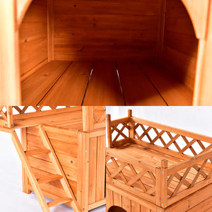 Casa de Perro de Madera para Exteriores, Ecológica, Reciclable, Simple y Moderna, para Perros Pequeños, Resistente a la Intemperie, con Techo de Madera y <span class=keywords><strong>Terraza</strong></span> - Product Image 5