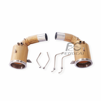 Tuberías de escape para coche, tubo de bajada y cabezal de escape para Porsche Carrera S 992, escape 3.0T 2019-2024, dorado, aislado, sin indicador de error del motor