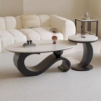 Nouvelle table basse ovale en dalle de roche, plateau naturel, style luxe léger, mobilier moderne pour la maison, table à thé pour salon, table d'appoint