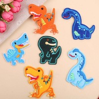 Lot de 6 patchs thermocollants dinosaures pour vêtements, chapeaux, sacs, chaussettes, pour cadeaux DIY, activités commerciales, décoration, uniformes