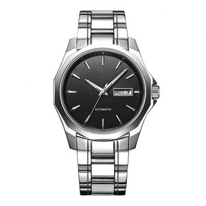 Montre de luxe en or automatique mécanique pour hommes, montre-bracelet de mode pour affaires avec date et saphir, étanche - Product Image 6