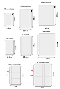 Tùy chỉnh A6/A7 zipless nhựa lưu trữ tiền mặt phong bì rõ ràng Frosted 6-lỗ Loose Leaf tổ chức Ngân Sách Quản Lý Tiền nộp hồ sơ - Product Image 6
