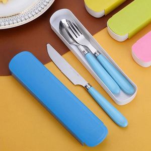 Stainless Steel Portable Cutlery Set Portugal Three-piece Spoon Fork Knife Student Outdoor <b>Gift</b> Set - Product Image 6