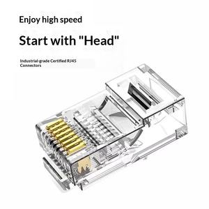 Позолоченный кабель Easy Throght 8P8C экранированный CAT5 CAT5e UTP FTP Модульный штекер сетевой кабель <span class=keywords><strong>RJ45</strong></span> разъем - Product Image 1