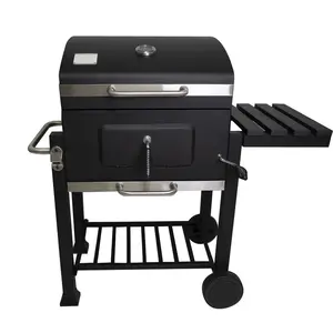barbecue professionnel Outdoor Adjustable Height Trolley Barbecue Charcoal grill