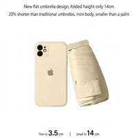 Parapluie pliant mini ultraléger avec logo personnalisé |   Protection UV, imperméable, avec étui de rangement |   Parasol de poche, cadeau de voyage