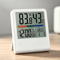 Jam Digital LCD Minimalis AIKS dengan Kontrol Radio, Penunjuk Suhu dan Kelembapan, Sinkronisasi Waktu Otomatis, Dapat Dipasang di Meja/Dinding, Hadiah untuk Rumah, OEM ODM
