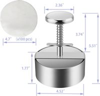 Presse à hamburgers SEB en acier inoxydable pour viande hachée, 4,5 pouces, pour gril et plaque chauffante