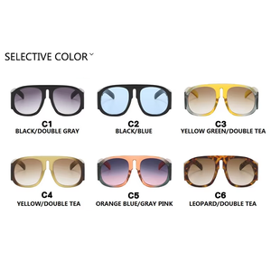 Gafas <span class=keywords><strong>de</strong></span> sol con montura azul <span class=keywords><strong>de</strong></span> moda para mujer, lentes UV400, montura grande con gafas <span class=keywords><strong>de</strong></span> sol personalizadas <span class=keywords><strong>de</strong></span> Color a juego - Product Image 3