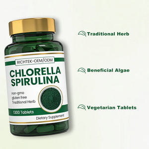 Tabletas de <span class=keywords><strong>Chlorella</strong></span> y Espirulina RICHTEK 500mg, Mezcla de Superalimentos, Algas Verdes Ricas en Nutrientes, Energía, Vitalidad, Bienestar - Product Image 3