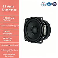 Speaker Mini Berkualitas Tinggi 2.5 Inch Arc 20mm 4Ohm 25W dengan Tepi Karet Besi, Magnet Eksternal, Full Range untuk Audio