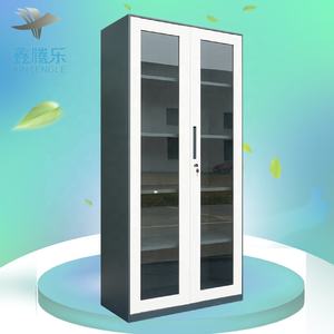 Armoire de remplissage d'étagère de bureau bon marché avec 2 portes en verre battantes meuble de rangement pour <span class=keywords><strong>burea</strong></span> - Product Image 1