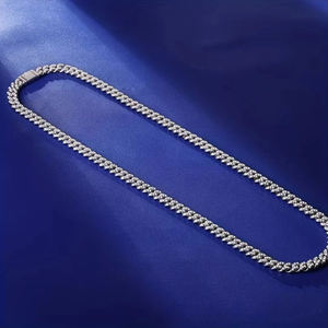 Prezzo all'ingrosso 8mm catena cubana in argento <span class=keywords><strong>925</strong></span> ghiacciato Vvs Moissanite diamante Hip Hop gioielli cubano Link glassato fuori <span class=keywords><strong>collana</strong></span> da <span class=keywords><strong>uomo</strong></span> - Product Image 2