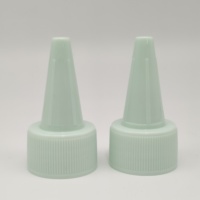 Bouchon à vis réutilisable en plastique anti-fuite de 24 mm avec bec verseur long et embout poussoir-tirant léger pour usage industriel chimique sur palette en carton