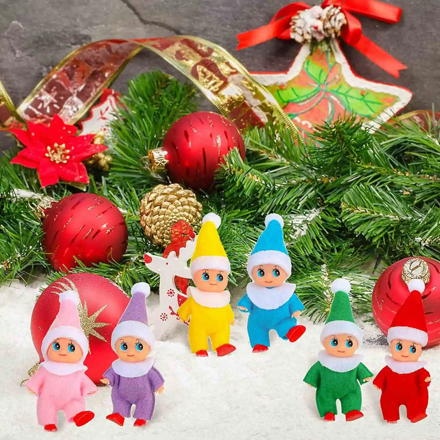 Boneka Elf Boneka Mewah Boneka Ornamen Natal Aksesori Gnome Natal untuk Anak Perempuan dan Anak Laki-laki Perlengkapan Liburan Natal