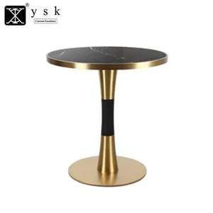 Restaurant Tables DT-1032 Luxury Restaurant Italian Gold Base Marble Dining Round Table