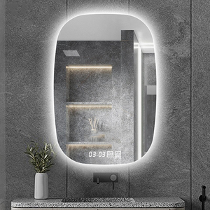 Espejo <span class=keywords><strong>de</strong></span> Baño LED Inteligente Moderno con Forma <span class=keywords><strong>de</strong></span> Cápsula, Espejo <span class=keywords><strong>de</strong></span> Vanidad con Retroiluminación Cálida en Forma <span class=keywords><strong>de</strong></span> Pastilla para Proyectos Hoteleros - Product Image 2