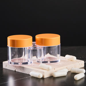 Bocaux en acrylique à double compartiment personnalisables <span class=keywords><strong>de</strong></span> 50 ml avec couvercle orange, contenants scellés pour l'emballage <span class=keywords><strong>de</strong></span> suppléments <span class=keywords><strong>de</strong></span> vitamines et d'<span class=keywords><strong>huile</strong></span> <span class=keywords><strong>de</strong></span> <span class=keywords><strong>poisson</strong></span> - Product Image 5