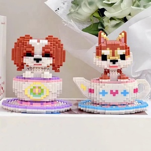 Micro diamant bloc Animal tasse à thé chien modèle mignon minuscule tasse à thé caniche Shiba Papillon maltais Schnauzer Bichon plastique <span class=keywords><strong>Nanobrick</strong></span> - Product Image 5