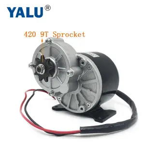 MY1016Z 12V 24V 250W Electric motorcycle ATV E-scooter Geared Brush DC Motor with 420 Chain Sprocket for Ebike Go-Kart Vehicle