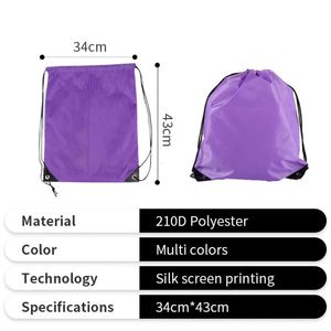 Promotion <b>Drawstring</b> Gym Bag Full Color 210d Polyester Waterproof <b>Drawstring</b> <b>Backpack</b> for Business - Product Image 2