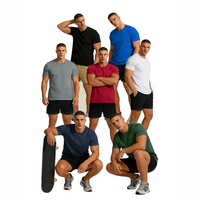 T-shirt en coton modal et élasthanne pour homme, personnalisé, pour la gym, le fitness, vêtements de sport, haut athlétique, séchage rapide, t-shirt de sport ajusté