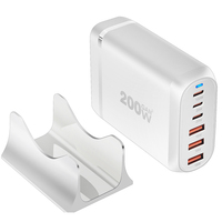 Adaptateur de chargeur 200W Gan Station de charge 6 ports Chargeur USB pour chargeur iphone Macbook Samsung Cargadores