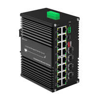Switch Ethernet PoE+ Gigabit industriel L2+16 ports, Switch de réseau fibre géré, 16 ports RJ45 10/100/1000T + 4 ports SFP 1000Base-X