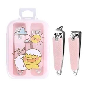 Cute Beauty Pure Pink Cool Stainless Steel Nail Tools Manicure Pedicure Kids Set Nail Clipper Set