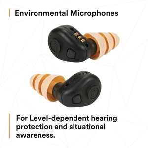 Protège-oreilles tactiques rechargeables 3M Peltor Tep-200, réduction du bruit, construction, forces de l'ordre - Product Image 3