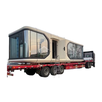 Maison modulaire de luxe personnalisable, structure en acier, maison préfabriquée en forme de capsule spatiale, capsule de camping et maison préfabriquée