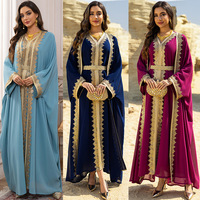 Moyen-Orient mode musulmane 2 pièces Abaya ensemble Robe turque Robe de soirée islamique longue Dubaï Abaya avec dentelle dorée