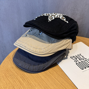 Boina Retro de verano para mujer, Boina de pico de pato con estampado de leopardo, parche de estrella, gorra delantera, sombrero de hiedra ajustable, sombrero de <span class=keywords><strong>Taxi</strong></span> a la moda - Product Image 1