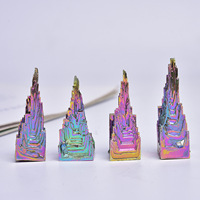 Cristales de Bismuto Naturales en Bruto, Forma de Pirámide, Arcoíris, para Decoración y Meditación