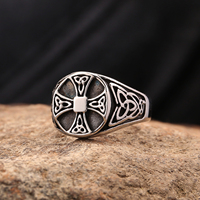 Bague de mode masculine en acier inoxydable, style celtique historique, vente en gros